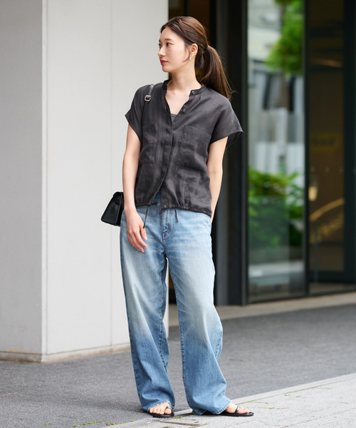 新品タグ付 FRAMeWORK ≪追加≫キャップスリーブドロストシャツ ≪追加≫キャップスリーブドロストシャツ(シャツ/ブラウス