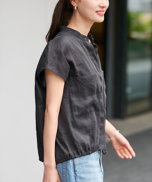 ≪追加≫キャップスリーブドロストシャツ（シャツ/ブラウス