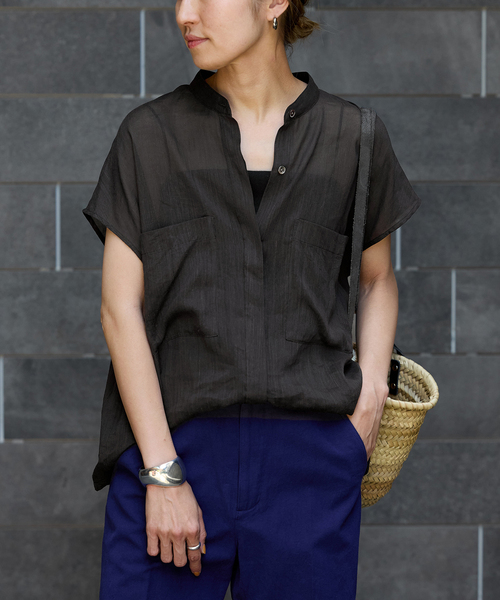 FRAMeWORK（フレームワーク）の「≪追加≫キャップスリーブドロストシャツ（シャツ/ブラウス・レディース・アイボリー/サックスブルー/ブラック・FREE）」の16枚目の写真