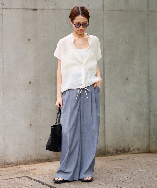 FRAMeWORK（フレームワーク）の「≪追加≫キャップスリーブドロストシャツ（シャツ/ブラウス・レディース・アイボリー/サックスブルー/ブラック・FREE）」の20枚目の写真