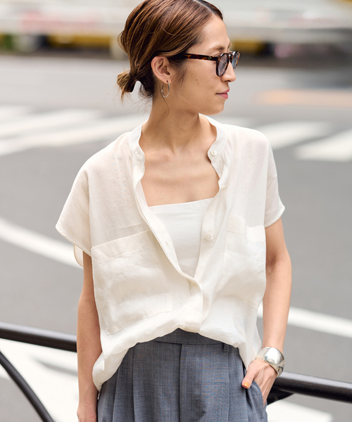 ≪追加≫キャップスリーブドロストシャツ（シャツ/ブラウス