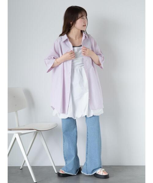 ehka sopo（エヘカソポ）の「フレアデニムパンツ（デニムパンツ・レディース・ブルー/サックスブルー/グレー・F）」の11枚目の写真