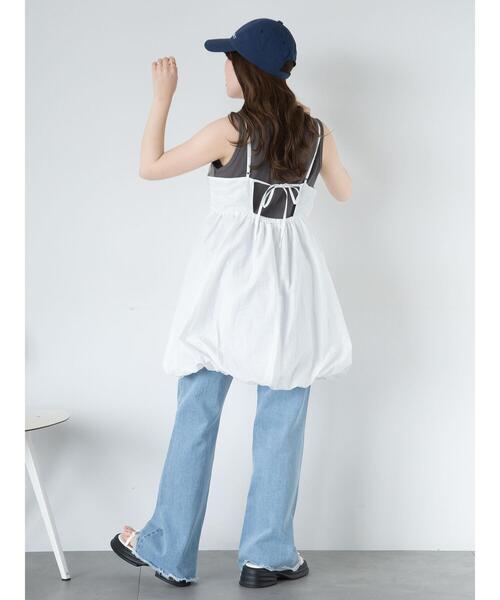 ehka sopo（エヘカソポ）の「フレアデニムパンツ（デニムパンツ・レディース・ブルー/サックスブルー/グレー・F）」の14枚目の写真