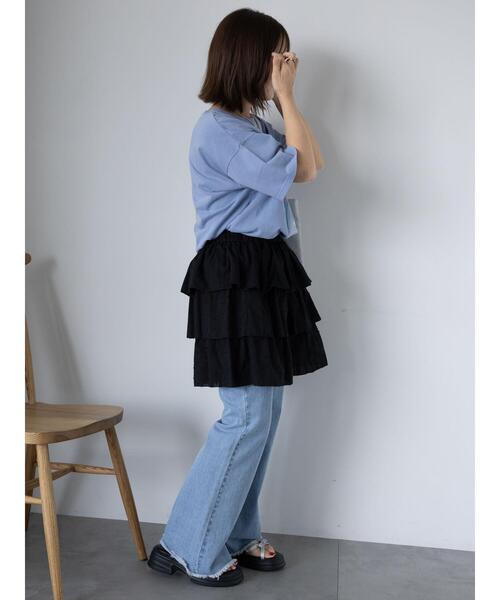 ehka sopo（エヘカソポ）の「フレアデニムパンツ（デニムパンツ・レディース・ブルー/サックスブルー/グレー・F）」の19枚目の写真