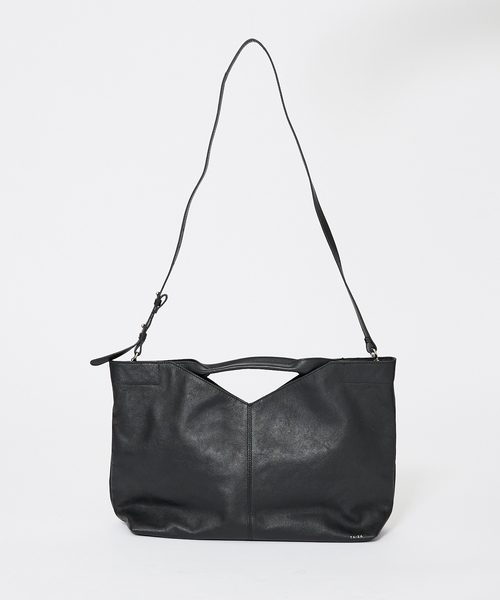 YArKA(ヤーカ)の「【YArKA/ヤーカ】real leather change shape 2way bag/ リアルレザー変形底2way バッグ / Y2502ARB68(ショルダーバッグ・メンズ・ブラック・フリー)」の14枚目の写真