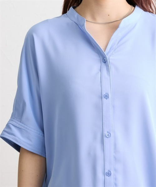 nissen（ニッセン）の「【UV・イージーケア・接触冷感】マオスキッパー半袖ブラウス（シャツ/ブラウス・レディース・サックスブルー/オフホワイト/ネイビー・M/L/LL）」の11枚目の写真