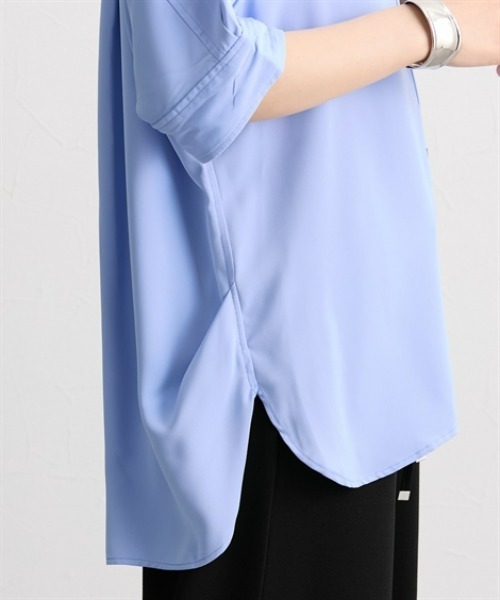 nissen（ニッセン）の「【UV・イージーケア・接触冷感】マオスキッパー半袖ブラウス（シャツ/ブラウス・レディース・サックスブルー/オフホワイト/ネイビー・M/L/LL）」の13枚目の写真