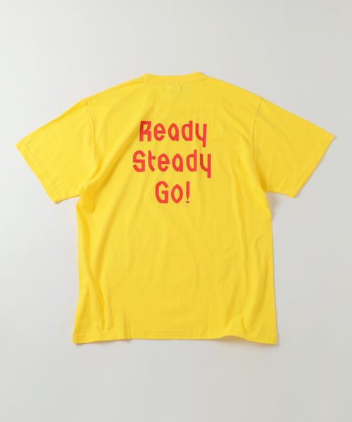 EDIFICE（エディフィス）の「Ready Steady Go! / レディーステディゴー 別注 プリント Tシャツ（Tシャツ/カットソー・メンズ・イエロー/ブラック/ブルー/ホワイト/レッド/グリーン・MEDIUM/LARGE）」の5枚目の写真
