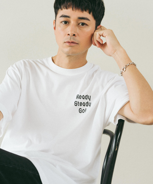 EDIFICE（エディフィス）の「Ready Steady Go! / レディーステディゴー 別注 プリント Tシャツ（Tシャツ/カットソー・メンズ・イエロー/ブラック/ブルー/ホワイト/レッド/グリーン・MEDIUM/LARGE）」の16枚目の写真