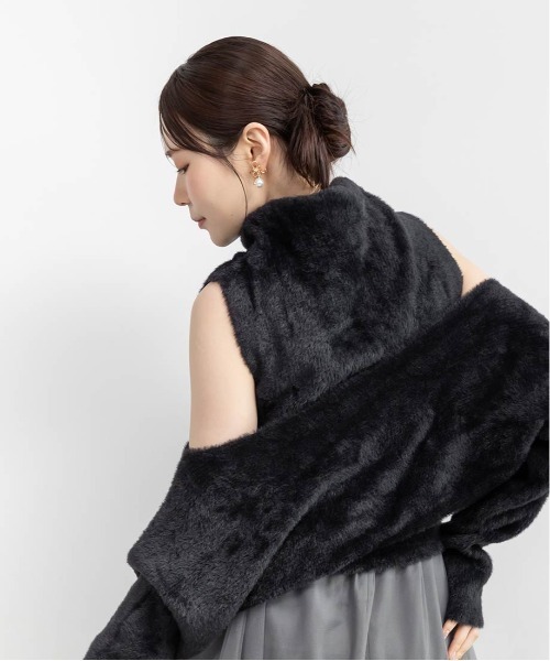 RANDA(ランダ)の「ハイネックフェザータンクトップニット(ニット/セーター・レディース・パープル/グレー/ワイン/ブラック・FREE)」の15枚目の写真