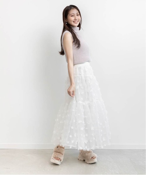 RANDA(ランダ)の「ハイネックフェザータンクトップニット(ニット/セーター・レディース・パープル/グレー/ワイン/ブラック・FREE)」の21枚目の写真