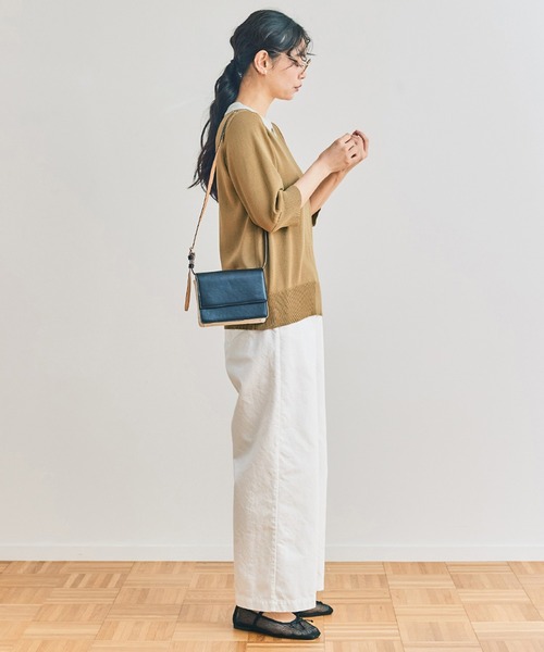 and myera（アンド マイラ）の「ａｎｄ　ｍｙｅｒａ　クレリックニットポロシャツ（ポロシャツ・レディース・グリーン/グレー/ベージュ・M/S/LL/L）」の7枚目の写真