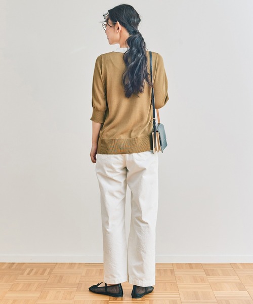 and myera（アンド マイラ）の「ａｎｄ　ｍｙｅｒａ　クレリックニットポロシャツ（ポロシャツ・レディース・グリーン/グレー/ベージュ・M/S/LL/L）」の8枚目の写真