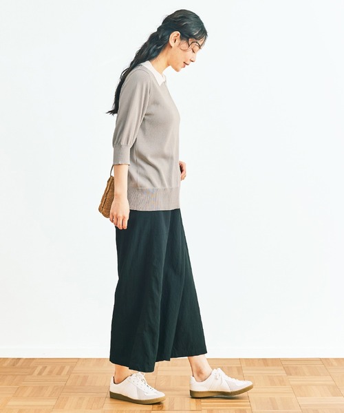 and myera（アンド マイラ）の「ａｎｄ　ｍｙｅｒａ　クレリックニットポロシャツ（ポロシャツ・レディース・グリーン/グレー/ベージュ・M/S/LL/L）」の13枚目の写真