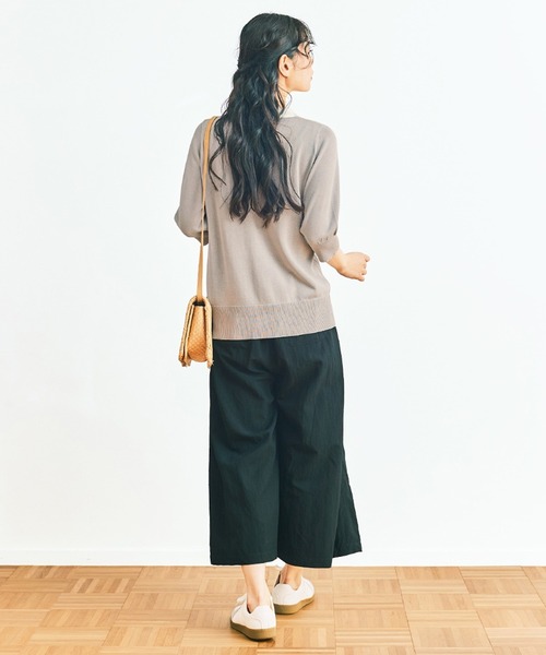 and myera（アンド マイラ）の「ａｎｄ　ｍｙｅｒａ　クレリックニットポロシャツ（ポロシャツ・レディース・グリーン/グレー/ベージュ・M/S/LL/L）」の14枚目の写真