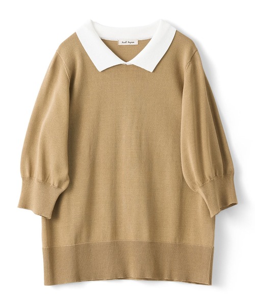 and myera（アンド マイラ）の「ａｎｄ　ｍｙｅｒａ　クレリックニットポロシャツ（ポロシャツ・レディース・グリーン/グレー/ベージュ・M/S/LL/L）」の20枚目の写真