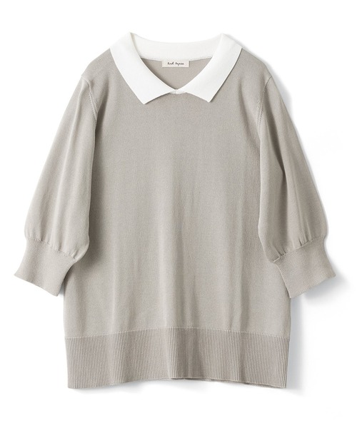 and myera（アンド マイラ）の「ａｎｄ　ｍｙｅｒａ　クレリックニットポロシャツ（ポロシャツ・レディース・グリーン/グレー/ベージュ・M/S/LL/L）」の21枚目の写真