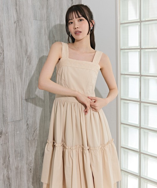 REDYAZEL（レディアゼル）の「コットンレースティアードワンピース（ワンピース・レディース・ホワイト/ベージュ/ブラック・FREE）」の9枚目の写真