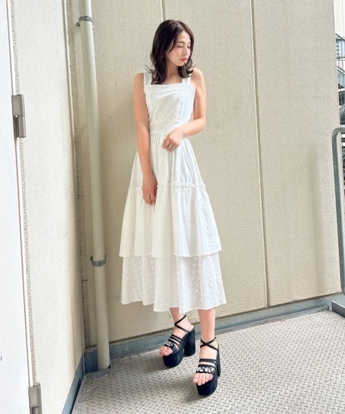 REDYAZEL（レディアゼル）の「コットンレースティアードワンピース（ワンピース・レディース・ホワイト/ベージュ/ブラック・FREE）」の22枚目の写真