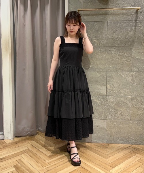 セール】コットンレースティアードワンピース（ワンピース