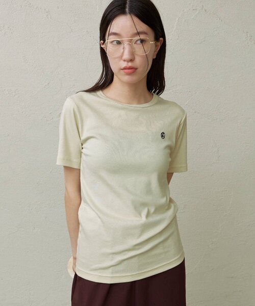 Omekashi(オメカシ)の「刺繍Tシャツ(Tシャツ/カットソー・レディース・ボルドー/ホワイト系その他/ミント/オフホワイト・FREE)」の3枚目の写真
