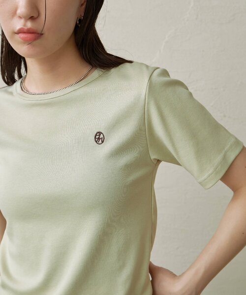 Omekashi(オメカシ)の「刺繍Tシャツ(Tシャツ/カットソー・レディース・ボルドー/ホワイト系その他/ミント/オフホワイト・FREE)」の4枚目の写真
