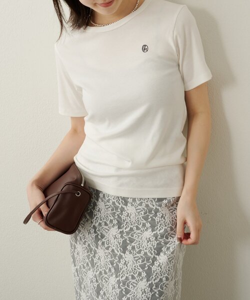 Omekashi(オメカシ)の「刺繍Tシャツ(Tシャツ/カットソー・レディース・ボルドー/ホワイト系その他/ミント/オフホワイト・FREE)」の11枚目の写真