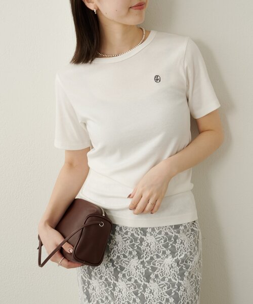Omekashi(オメカシ)の「刺繍Tシャツ(Tシャツ/カットソー・レディース・ボルドー/ホワイト系その他/ミント/オフホワイト・FREE)」の12枚目の写真