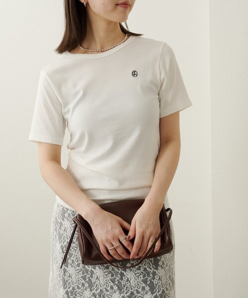 Omekashi(オメカシ)の「刺繍Tシャツ(Tシャツ/カットソー・レディース・ボルドー/ホワイト系その他/ミント/オフホワイト・FREE)」の15枚目の写真