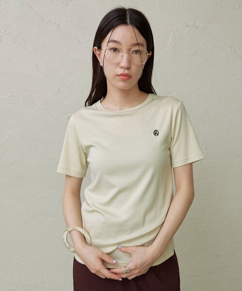 Omekashi(オメカシ)の「刺繍Tシャツ(Tシャツ/カットソー・レディース・ボルドー/ホワイト系その他/ミント/オフホワイト・FREE)」の5枚目の写真