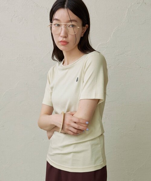 Omekashi(オメカシ)の「刺繍Tシャツ(Tシャツ/カットソー・レディース・ボルドー/ホワイト系その他/ミント/オフホワイト・FREE)」の7枚目の写真
