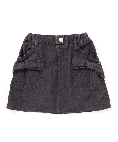 yukiemon おリボンデニムミドルスカート リボンガーターデニムスカート》GRAY | HIDOLATRAL THEODOL