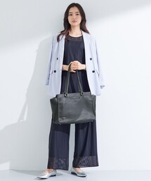 【美品】INDIVI バッグ　グレー インディヴィ INDIVI 縦型トートバッグ (グレー) -ファッション