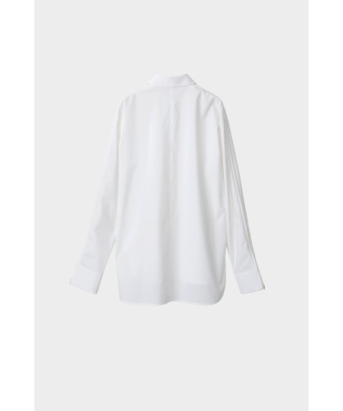 CINOH（チノ）の「SUPIMA C/PE/PU ZIP SLEEVE SHIRT（シャツ/ブラウス・レディース・ホワイト/ブラック/グレー・36/38）」の10枚目の写真