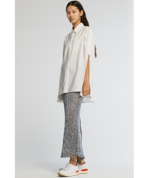 CINOH（チノ）の「SUPIMA C/PE/PU ZIP SLEEVE SHIRT（シャツ/ブラウス・レディース・ホワイト/ブラック/グレー・36/38）」の11枚目の写真