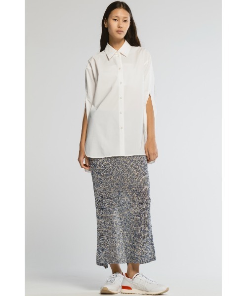 CINOH（チノ）の「SUPIMA C/PE/PU ZIP SLEEVE SHIRT（シャツ/ブラウス・レディース・ホワイト/ブラック/グレー・36/38）」の13枚目の写真