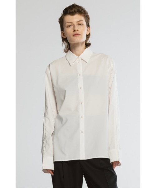 CINOH（チノ）の「SUPIMA C/PE/PU ZIP SLEEVE SHIRT（シャツ/ブラウス・レディース・ホワイト/ブラック/グレー・36/38）」の19枚目の写真