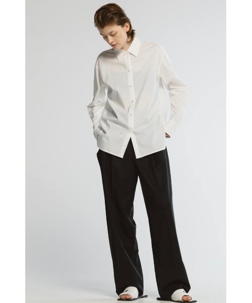 CINOH（チノ）の「SUPIMA C/PE/PU ZIP SLEEVE SHIRT（シャツ/ブラウス・レディース・ホワイト/ブラック/グレー・36/38）」の14枚目の写真