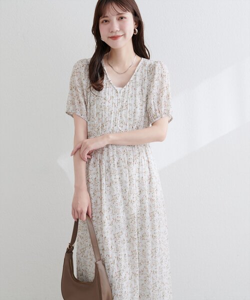 セール】コード切り替えギャザーワンピース（ワンピース）｜natural