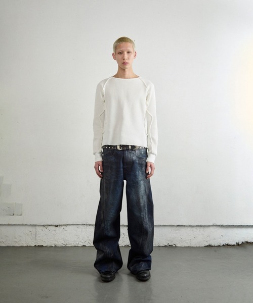 NVRFRGT（ネヴァーフォーゲット）の「WAFFLE THERMAL LONG SLEEVE T-SHIRT（Tシャツ/カットソー・メンズ・ブラック/ホワイト/グレー/ヘザーグレー・1/2/3）」の6枚目の写真