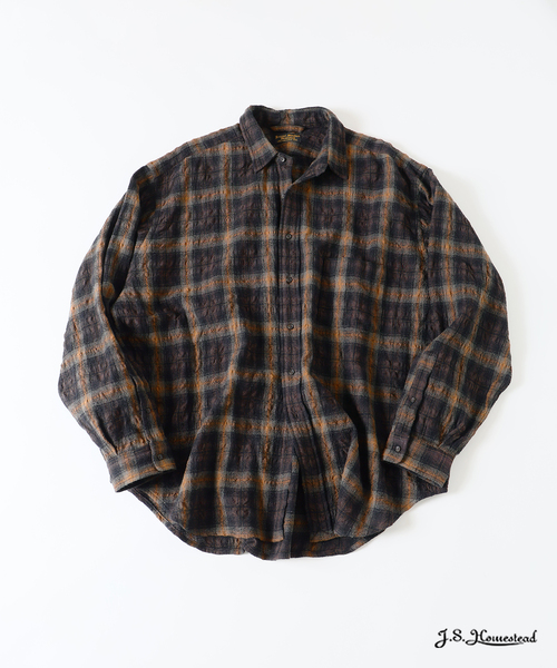 JOURNAL STANDARD J.S HOMESTEAD(ジャーナルスタンダードホームステッド)の「J.S.Homestead / ディファレンス w/c チェック シャツ(シャツ/ブラウス・メンズ・ブラック系その他/チョコ/コバルトブルー・MEDIUM/LARGE)」の1枚目の写真