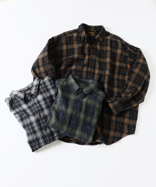 JOURNAL STANDARD J.S HOMESTEAD(ジャーナルスタンダードホームステッド)の「J.S.Homestead / ディファレンス w/c チェック シャツ(シャツ/ブラウス・メンズ・ブラック系その他/チョコ/コバルトブルー・MEDIUM/LARGE)」の4枚目の写真