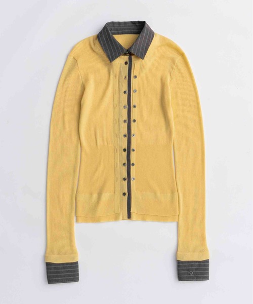 2way Shirt Knit Docking Tops/2WAYシャツニット【MAISON