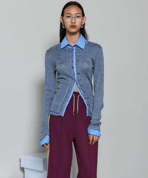 ★特別値下げ中！【MAISON SPECIAL】メゾンスペシャル 2wayシャツ PRE-ORDER】2way Shirt Knit Docking Tops/2WAYシャツニット