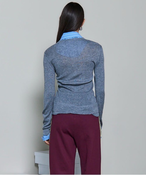 2way Shirt Knit Docking Tops/2WAYシャツニット（カーディガン/ボレロ