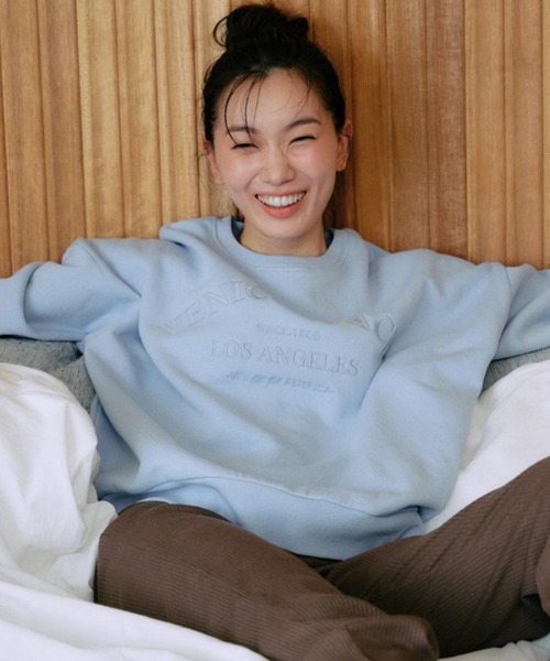 セール】RIKKA FEMME/リッカファム カレッジ刺繍スウェット トレーナー