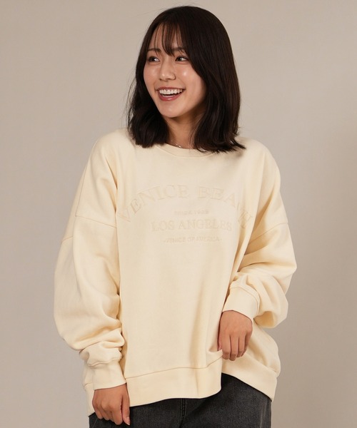 ムラサキスポーツ（ムラサキスポーツ）の「RIKKA FEMME/リッカファム カレッジ刺繍スウェット トレーナー RF25FW06（スウェット・レディース・ライトブルー/カーキ/アイボリー・FREE）」の20枚目の写真