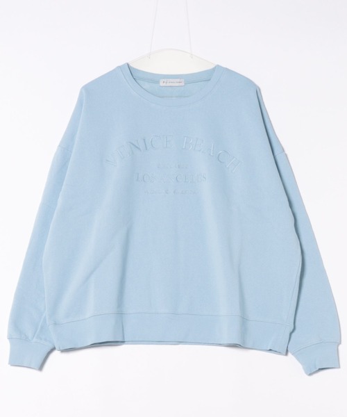 DECORAH COLLEGE ライトブルー スウェット セール】RIKKA FEMME/リッカファム カレッジ刺繍スウェット トレーナー