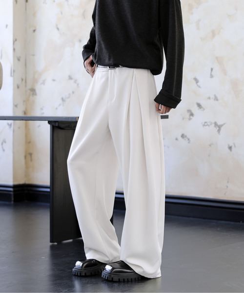 neos】ルーズシルエット ダブルタック カーブ バルーン ワイド