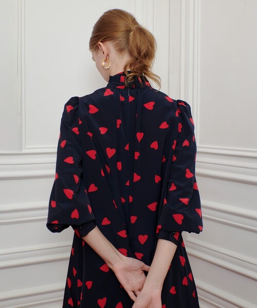 WEB限定【LOULOU WILLOUGHBY】デシンハートプリントフラッパー